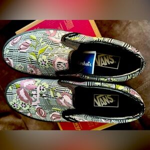 VANS Classic Slip-On Stackform Shoes Tapestry Floral Black Womens 9.5